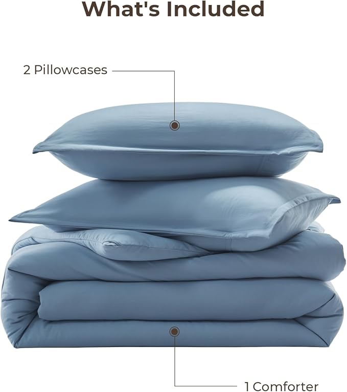 Litanika Twin XL Comforter Set Dark Grayish Blue, 2 Pieces Extra Long Dorm - Image 7
