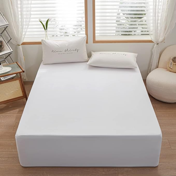 Bedding King Size Fitted Sheet Only-King Size Deep Pocket Bottom Fitted Sheet - Image 2
