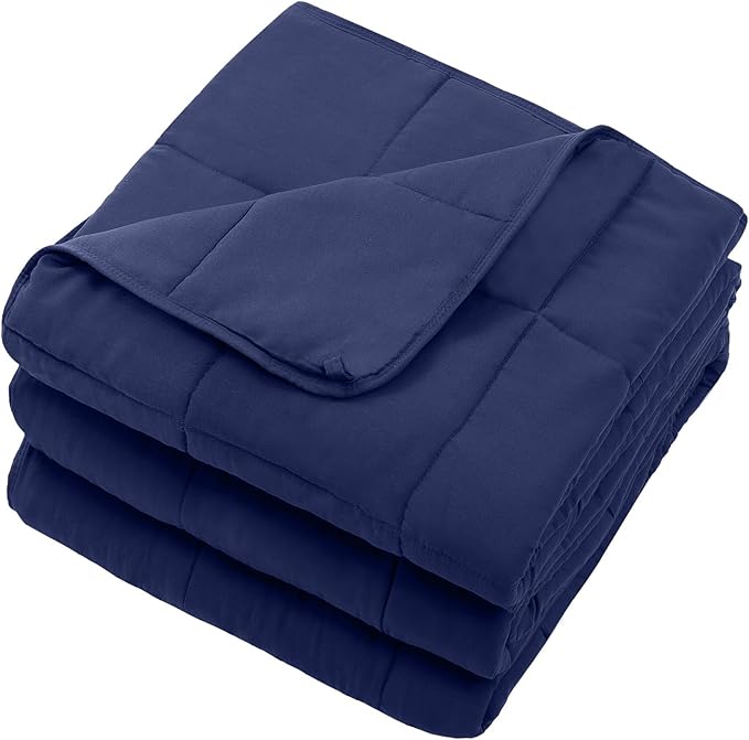 Navy Blue Weighted Blanket for Adults 20lbs, King Size Cooling Heavy Throw - Image 8