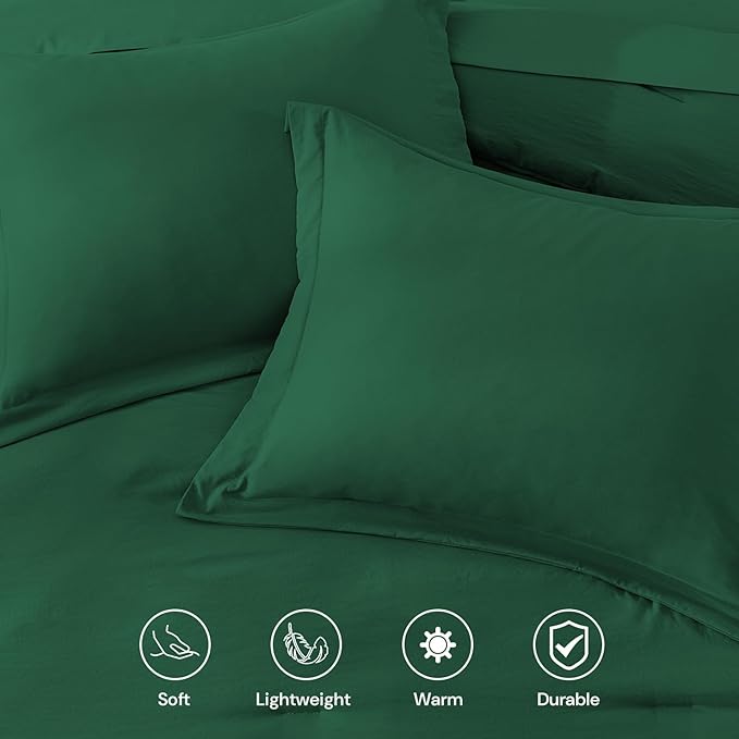 WRENSONGE Full Size Comforter Sets, 7 Pieces Emerald Green Bed in a Bag - Image 4
