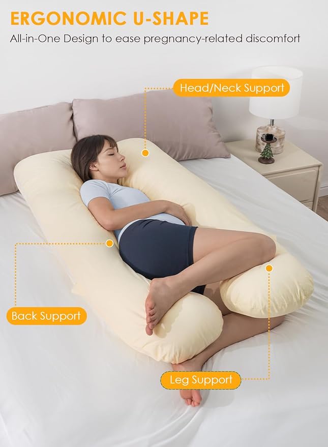 QUEEN ROSE Pregnancy Pillows, Soft Cotton U Shaped Body Pillow - Image 3