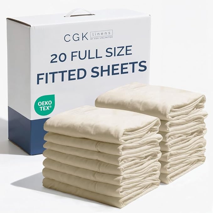 Bulk Case Pack of 20 Fitted Sheets by CGKUnlimited