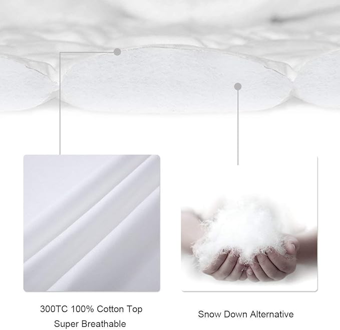 LEISURE TOWN Cotton Mattress Pad Twin XL Size Fitted Quilted Mattress Cover - Image 3