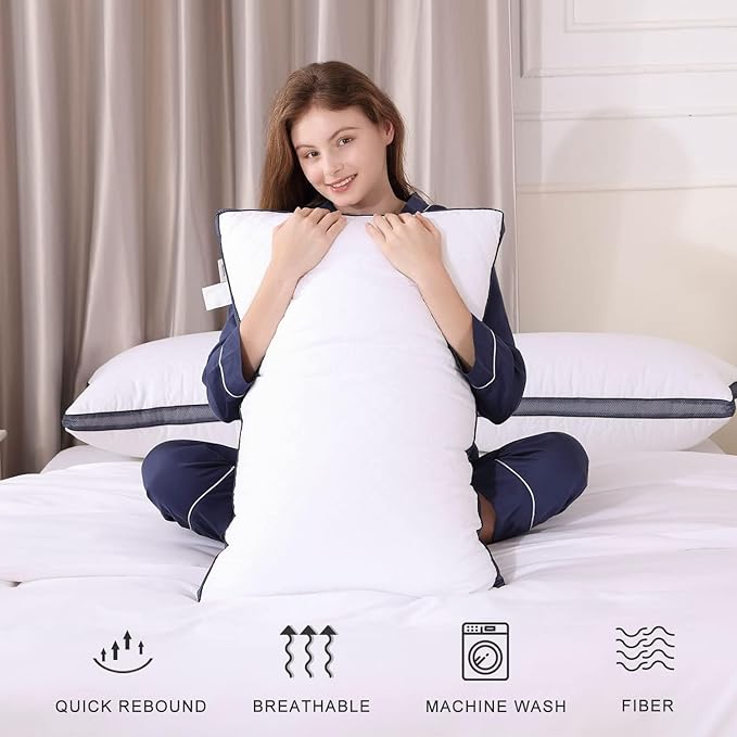 Meoflaw Pillows for Sleeping, Luxury Hotel Pillows Queen Size Set of 4 - Image 6