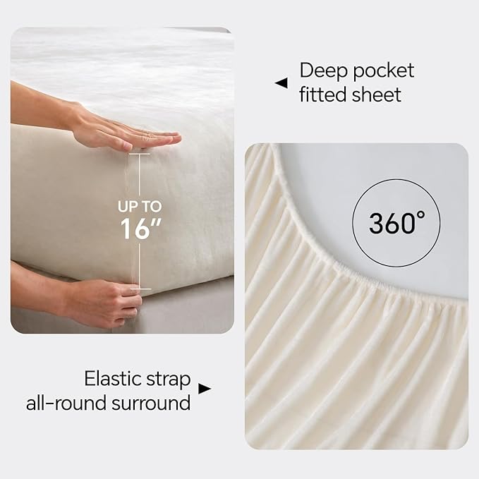 BEDELITE Flannel Sheets Queen Size White - Image 4