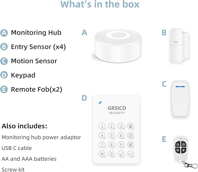 WiFi Alarm System, Smart Home Alarm System Wireless 9 Piece-kit, DIY Alarm - Image 8