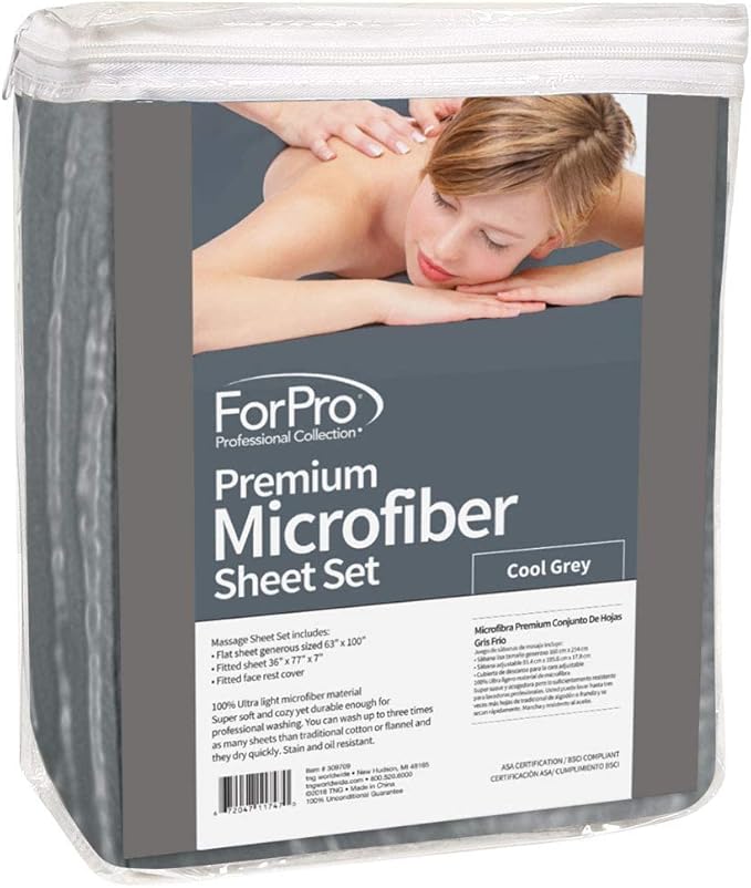 ForPro Professional Collection Premium Microfiber 3-Piece Massage Sheet Set - Image 2