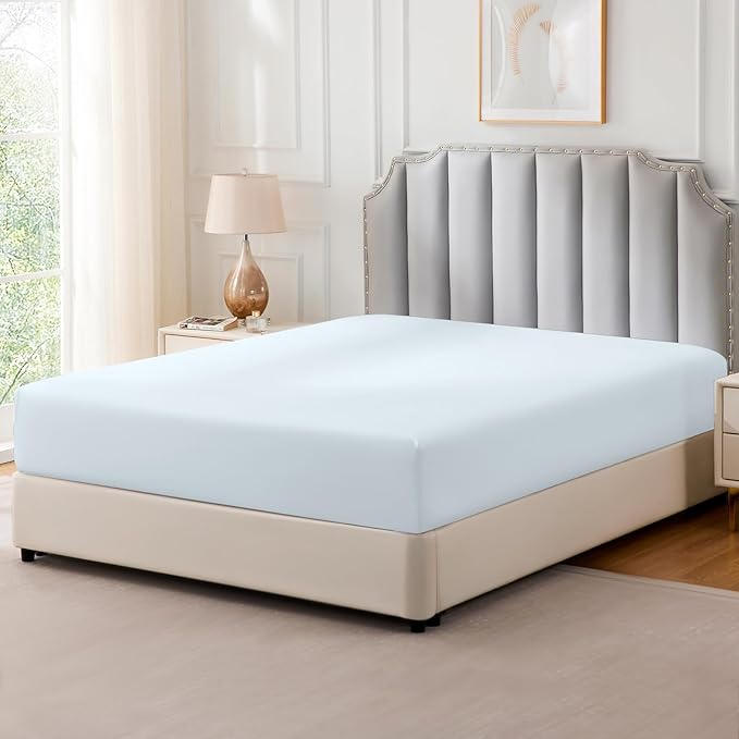 FreshCulture Pure Cotton Fitted Sheets Full Size, 300 Thread Count Percale - Image 8