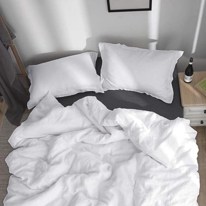 Simple&Opulence 100% Linen Duvet Cover Set 2pcs Basic Style Natural French - Image 7