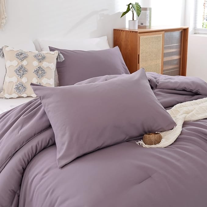 ROSGONIA Dusty Purple Comforter Set Queen - Image 2