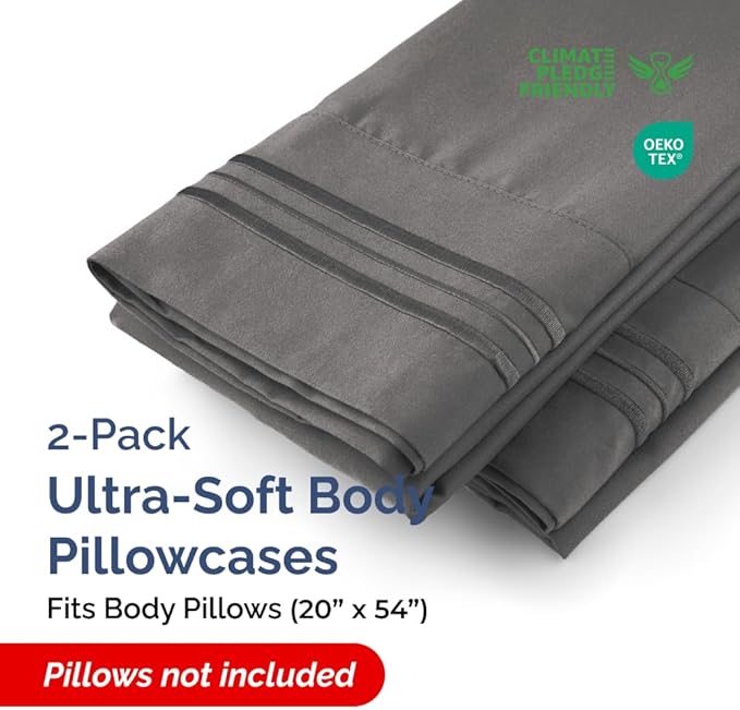 Body Pillowcases Set of 2-20x54 Long Body Pillow Case - Image 2