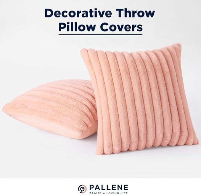 Pallene Faux Fur Plush Throw Pillow Covers 16x16 Set of 2, Luxury Soft Fluffy - Image 6