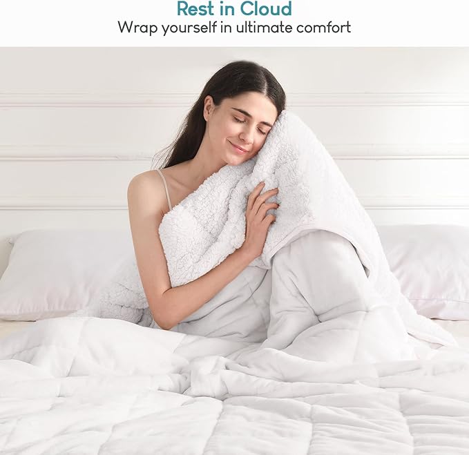 Cottonblue Weighted Blanket 15 lbs 60x80 inches, Queen Size Flannel and Shaggy - Image 6