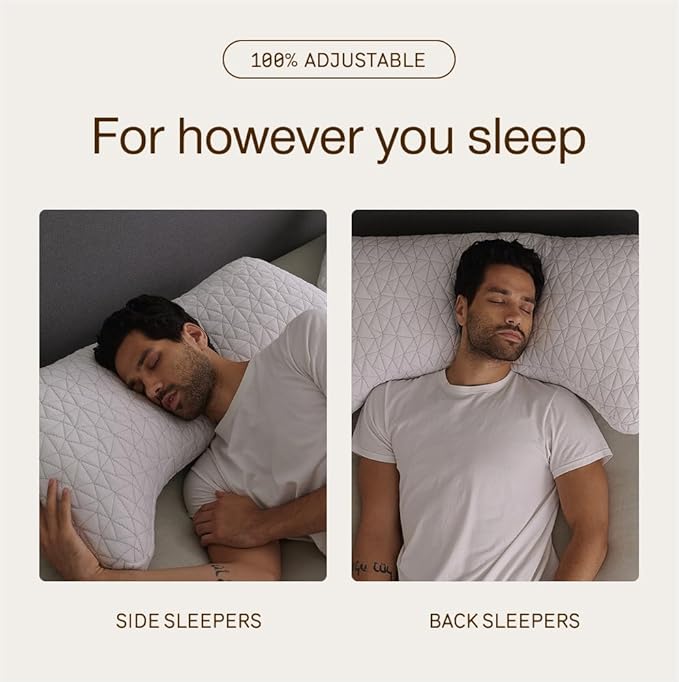 Coop Home Goods Original Crescent Adjustable Pillow, Queen Bed Pillows - Image 4