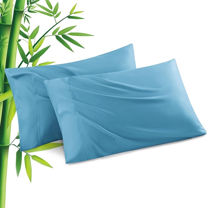 Pillowcases Standard Size 2 Pack, Cooling Viscose from Bamboo Pillow Cases by JamRest