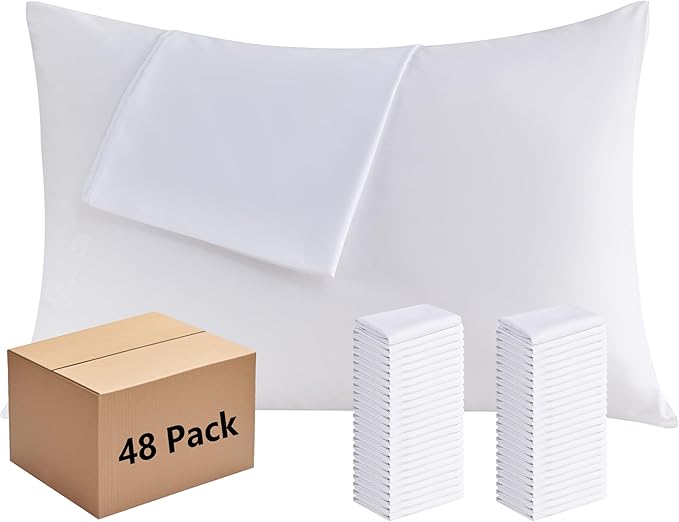 White Pillowcases Queen Size 48 Pack by Culve