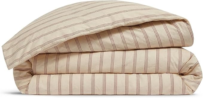 mixinni Striped Duvet Cover Set King Size, 3 Piece Cotton Linen Blend Bedding - Image 8