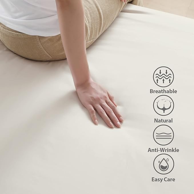100% Egyptian Cotton Fitted Sheet Queen Size, 600 Thread Count 8-16" Deep - Image 2