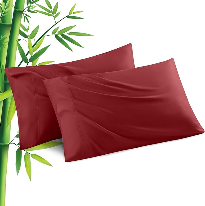 Pillowcases Standard Size 2 Pack, Cooling Viscose from Bamboo Pillow Cases by JamRest