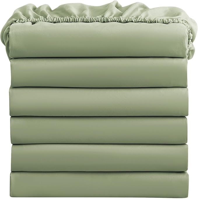 FreshCulture King Fitted Sheets, Bulk Pack of 6, Deep Pocket, Soft Microfiber by FreshCulture