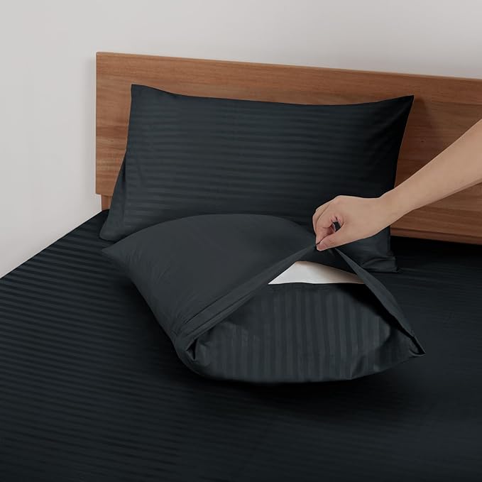 Mejoroom Striped Full Size Sheets – Extra Soft Full Size Bed Sheets - Image 4