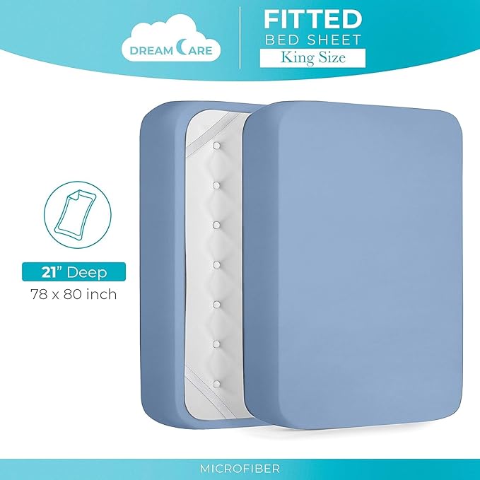 DREAMCARE Fitted Sheet Queen Size - Image 4