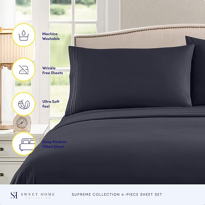 Twin Sheets - Breathable Luxury Sheets - 1800 Supreme Collection Extra Soft - Image 2