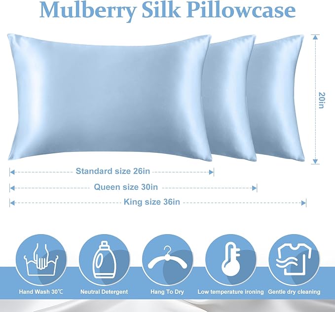 2 Pack 100% Pure Silk Pillowcase - Image 6