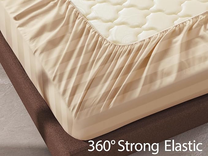100% Egyptian Cotton Fitted Sheet King Size, 600 Thread Count, Single Fitted - Image 6