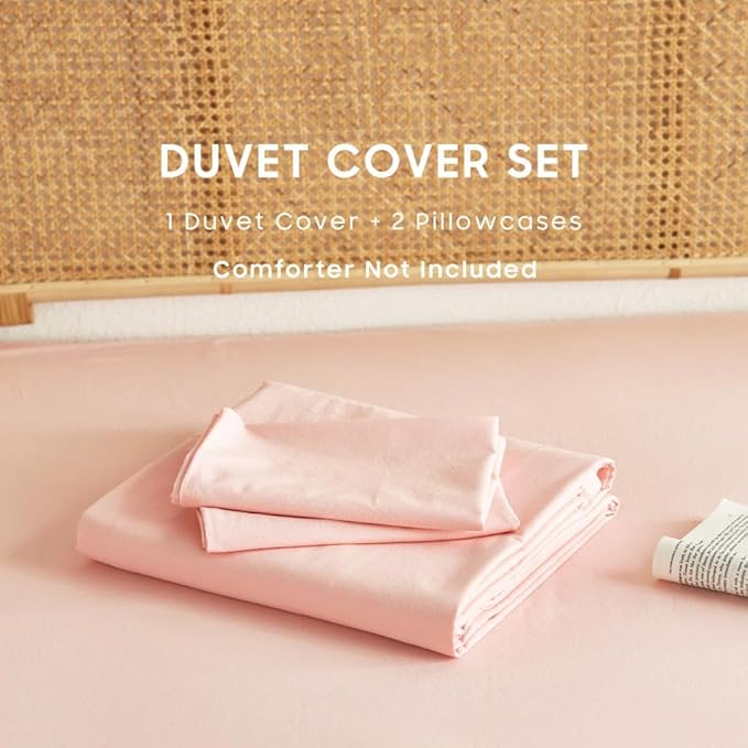 Wake In Cloud - Cotton Duvet Cover Set, Full Size, 100% Washed Cotton, Linen - Image 2