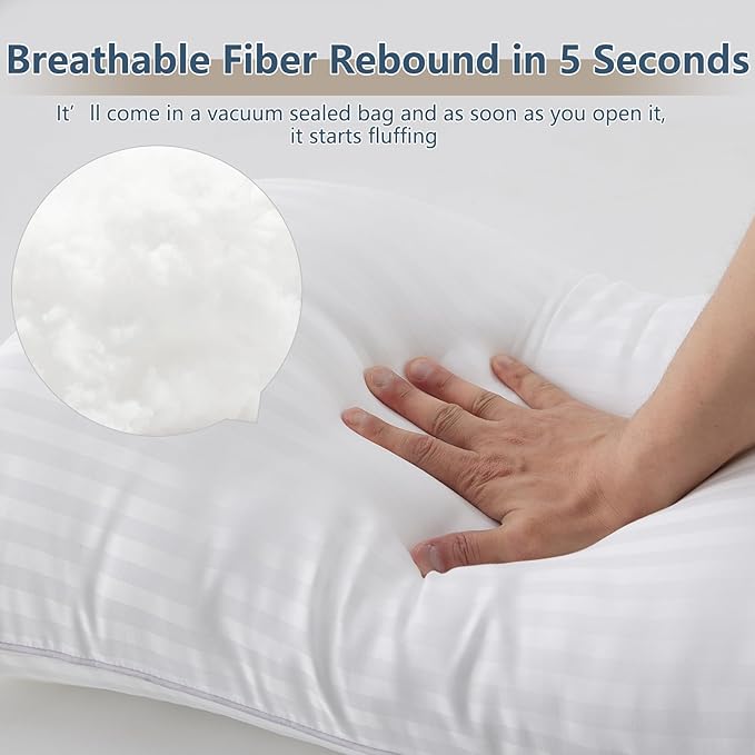CozyLux Pillows King Size Set of 4, Cooling Hotel Quality Bed Pillows - Image 4