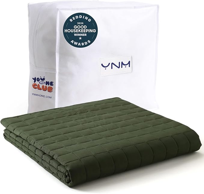 YnM 17lbs Weighted Blanket for Adults, Cotton Heavy Bed Throw Blanket by YNM