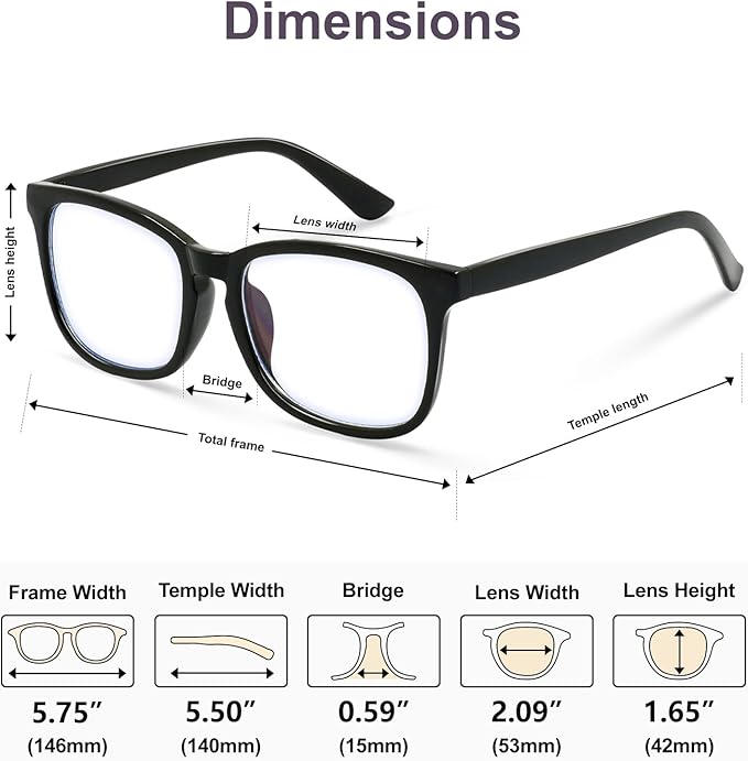 VISOONE Blue Light Blocking Glasses Square - Image 6