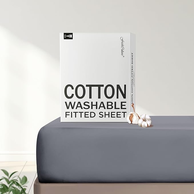 FreshCulture Pure Cotton Fitted Sheets Full Size, 300 Thread Count Percale by FreshCulture