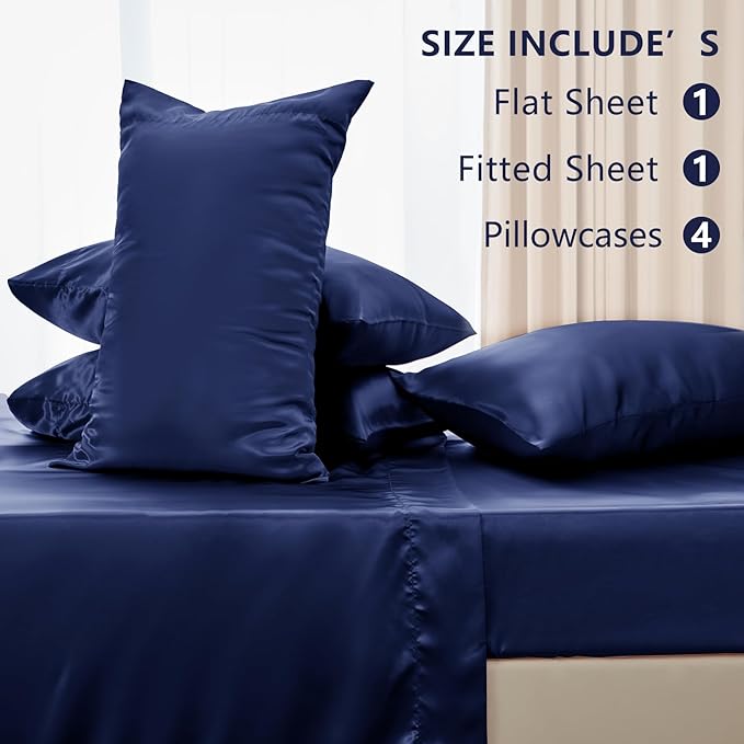CozyLux Satin Sheets Full Size Sheets - Image 6