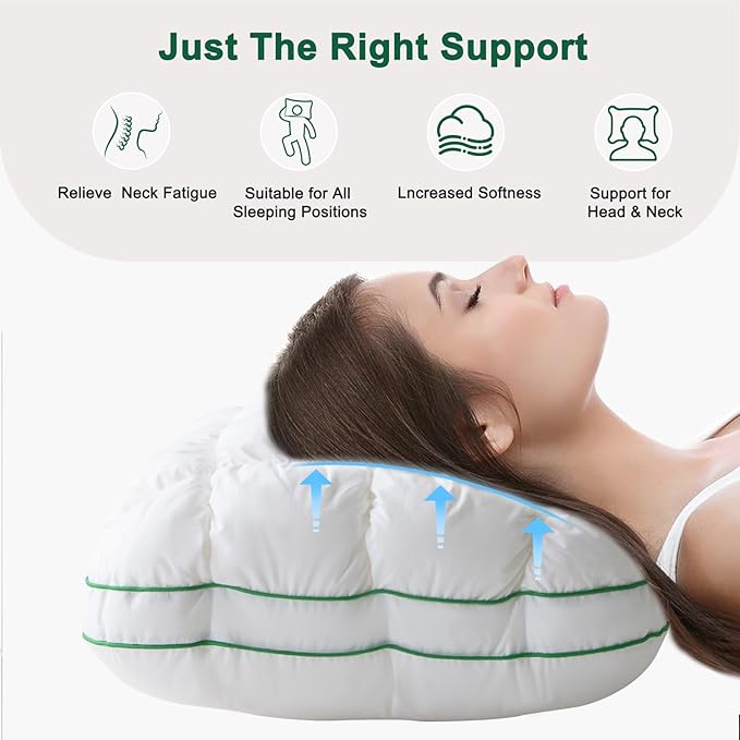 YOUR MOON Fluffy Support Bed Pillow Standard Size Set of 2, Super Soft Premium - Image 7