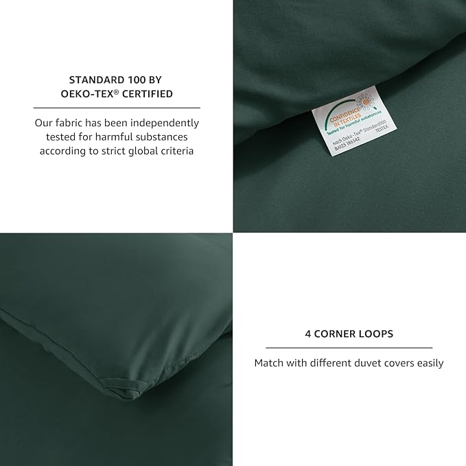CozyLux Twin Comforter Set Forest Green, 2 Pieces Twin Extra Long Solid - Image 4