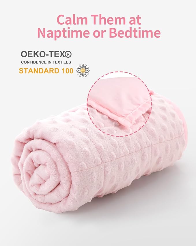 Mr. Sandman Weighted Blanket 3LBS 36 x 48 Inches, Minky Dots Heavy Blanket - Image 2