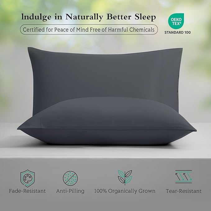 Cooling Pillowcases Standard Size Set of 2, Viscose Derived from Bamboo - Image 3