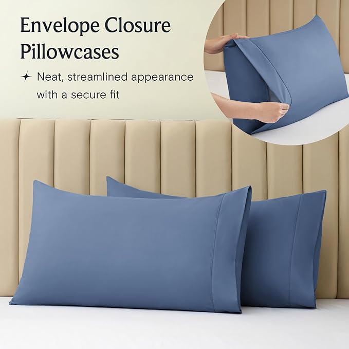 LuxClub 4 PC Queen Sheet Set, Breathable Luxury Bed Sheets, Deep Pockets 18" - Image 8