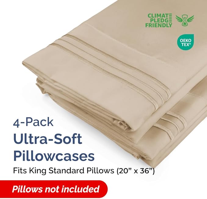 King Standard Pillow Cases Set of 4 - Image 2
