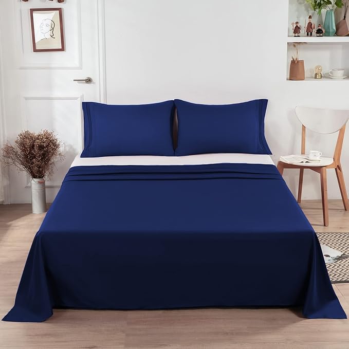 Lirex 2-Pack Twin Size Flat Sheet Set, Ultra-Soft Brushed 1800 Microfiber - Image 6