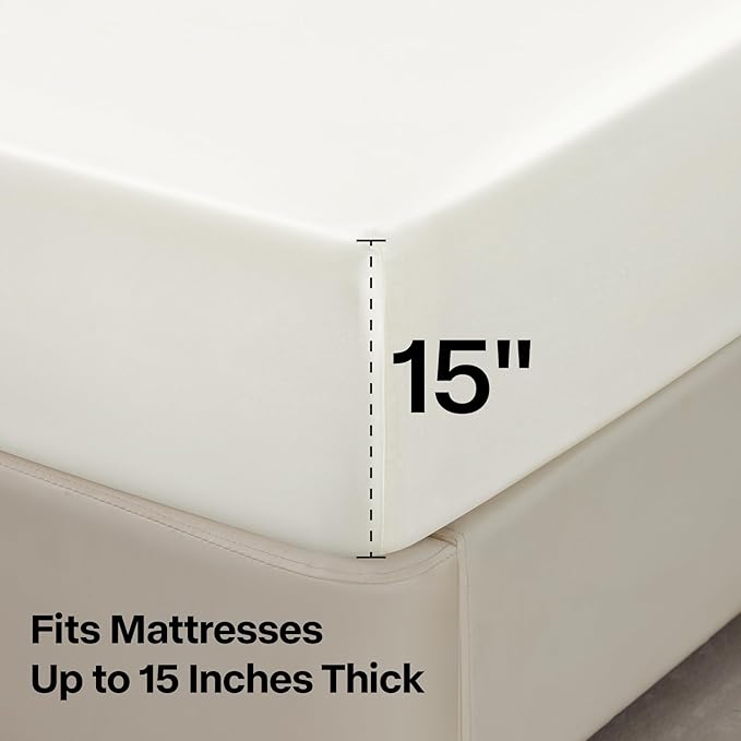 BEDELITE Satin Fitted Sheet and Pillowcases Set, Luxury Soft Similar to Silk - Image 5
