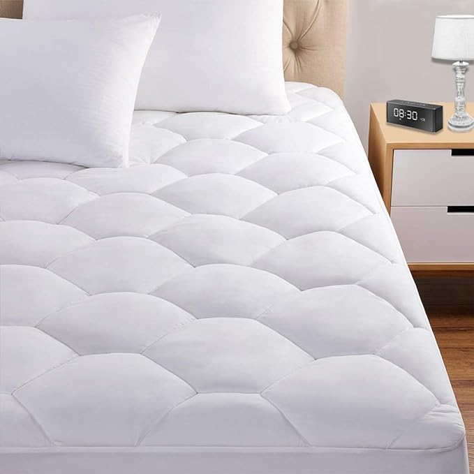 King Mattress Pad, 8-21" Deep Pocket Protector Ultra Soft Quilted Fitted Topper by Favorland