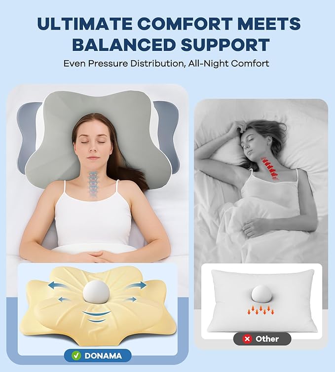 Cervical Pillow for Neck Pain Relief -Cooling Ergonomic Memory Foam Pillow - Image 7