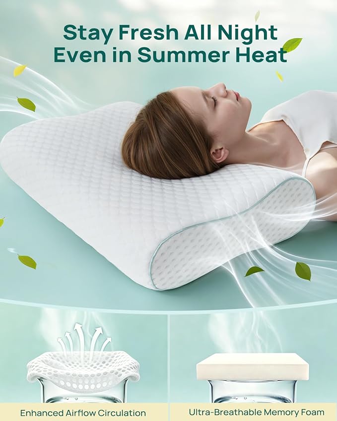 Releep Memory Foam Neck Pillow for Pain Relief – Adjustable Contour, Portable & - Image 5