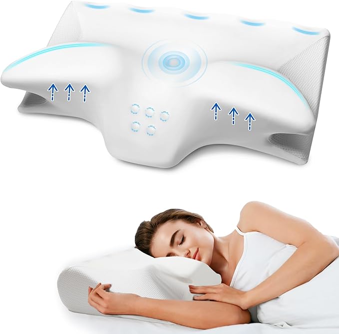 Cervical Pillow for Neck Pain Relief, Cooling Contour Memory Foam Pillows by SUFOR