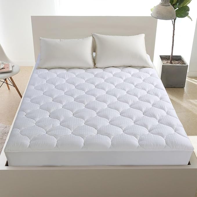 LEISURE TOWN Cotton Twin XL Mattress Pad Fitted Quilted Mattress Cover Pillow - Image 7