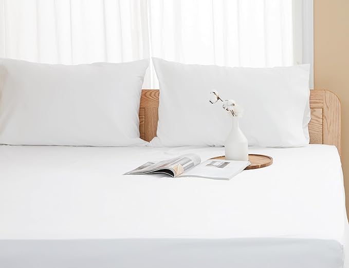 Pillow Cases, Standard Queen Size Cotton Percale Weave Pillowcases, Pre-Shrunk - Image 6