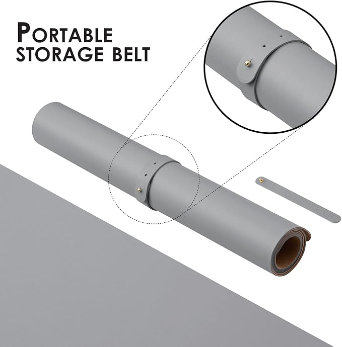 Large Cork Desk Mat - 47.2"x 17" Desk Pad for Office and Home - Ideal for Large Mouse Pad and Desk Mats on Top of Desks(Gray)-DeskoryOffice